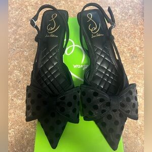 Sam Edelman Treena Kitten Heels, Black Mesh Polkadot, Size 7 NWB